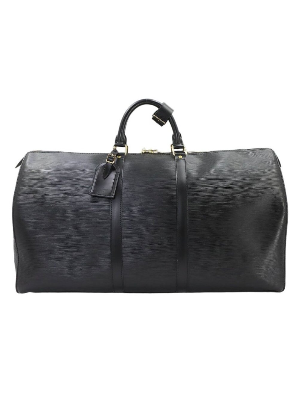 Louis Vuitton Epi Keepall 55 Boston Bag Leather Noir Gold